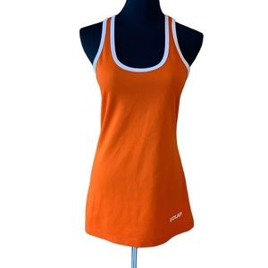 Vintage 90s Racer-Back Tank Top Sleeveless Orange Athleisure Cotton S/M